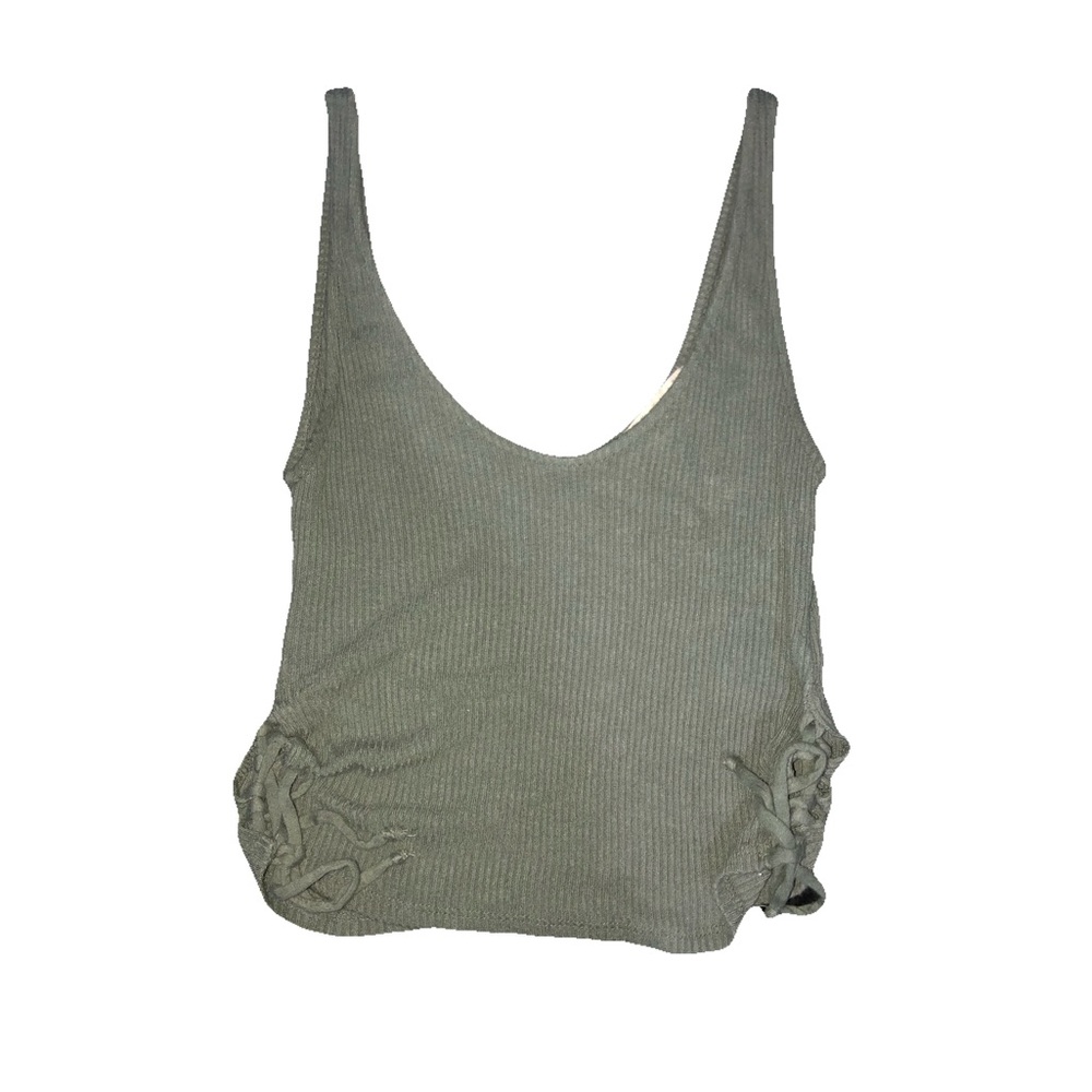 green side tie tank top